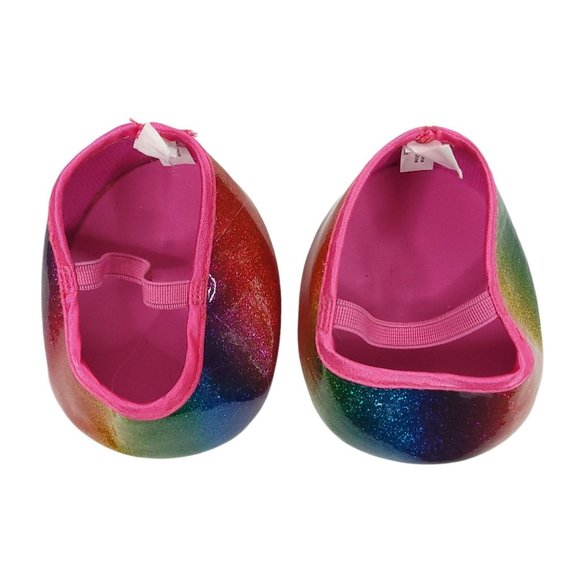 Build A Bear Workshop Pink Rainbow Glitter Shoes Flats BABW BAB - Picture 2 of 7